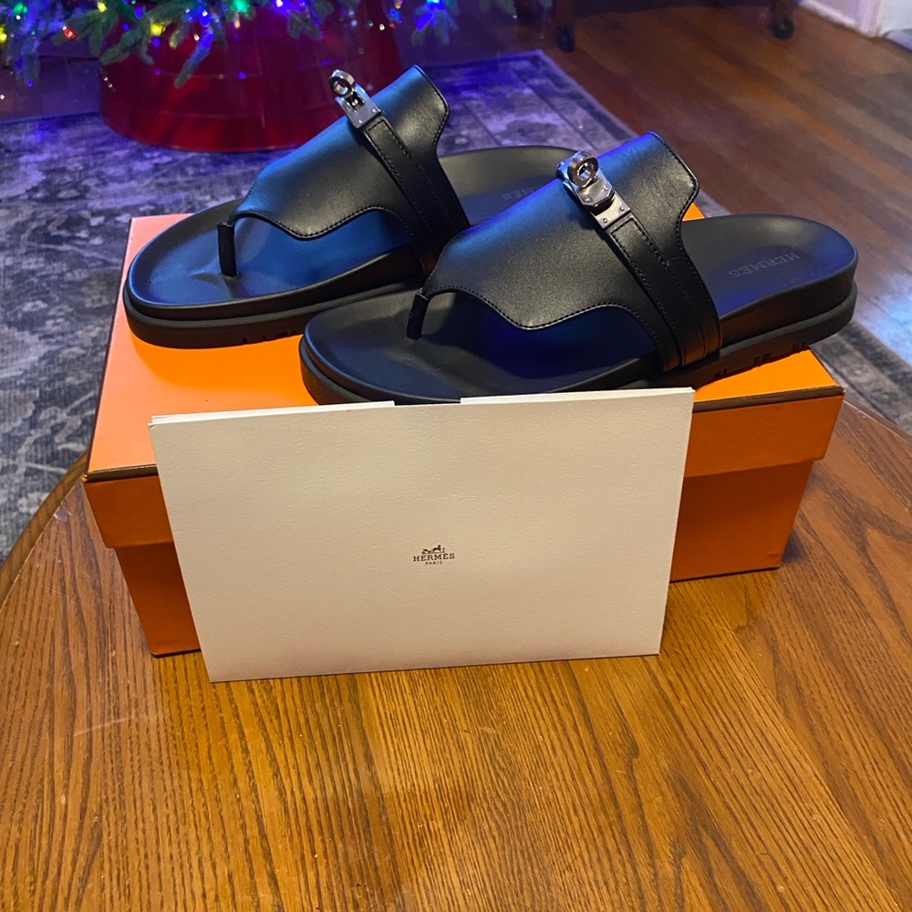 Black Leather Sandals